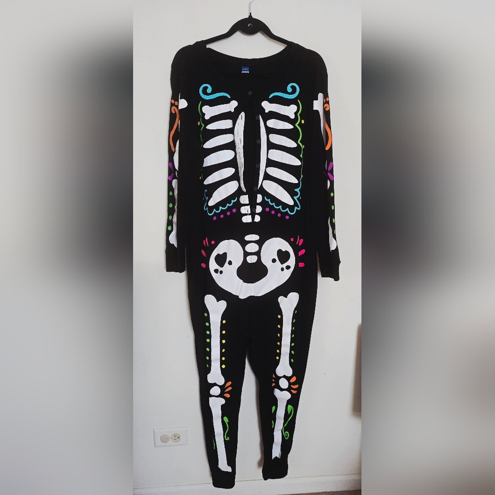 Old Navy Black Skeleton Onesie